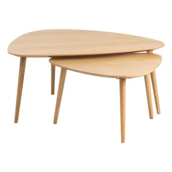 Masute de cafea in culoare naturala 2 buc. cu aspect de lemn de stejar 70x100 cm Adda - Unique Furniture imagine