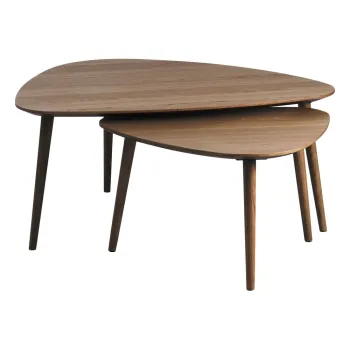 Masute de cafea maro 2 buc. cu aspect de lemn de stejar 70x100 cm Adda - Unique Furniture imagine