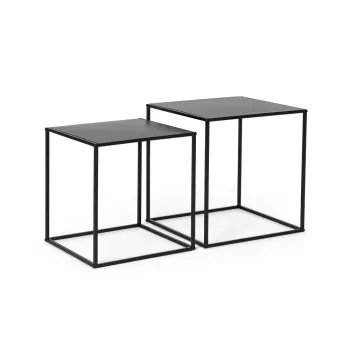 Masute de cafea negre 2 buc. din metal 38x38 cm Alrik - Yes Everyday imagine