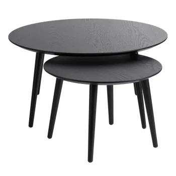Masute de cafea negre 2 buc. rotunde o 88 cm Adda - Unique Furniture imagine