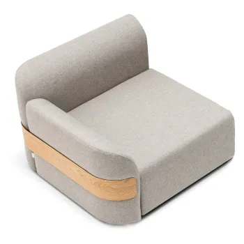 Modul de canapea gri deschis (colt dreapta) din amestec de lana si in Hugg - Gazzda imagine