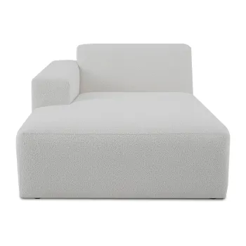 Modul pentru canapea alb cu tapiterie din stofa boucle (cu colt pe partea dreapta) Roxy - Scandic imagine