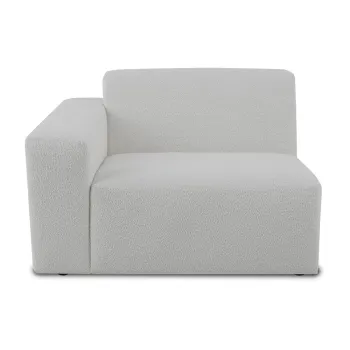 Modul pentru canapea alb cu tapiterie din stofa boucle (cu colt pe partea dreapta) Roxy - Scandic imagine