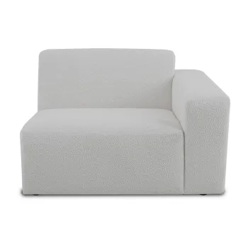Modul pentru canapea alb cu tapiterie din stofa boucle (cu colt pe partea stanga ) Roxy - Scandic imagine