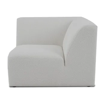 Modul pentru canapea alb cu tapiterie din stofa boucle (cu colt variabil) Roxy - Scandic imagine