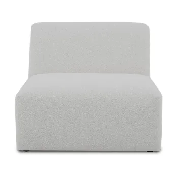 Modul pentru canapea alb cu tapiterie din stofa boucle (de mijloc) Roxy - Scandic imagine