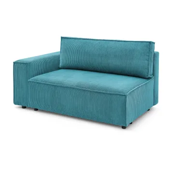 Modul pentru canapea albastru cu tapiterie din catifea reiata (cu colt pe partea dreapta) Nihad modular - Bobochic Paris imagine