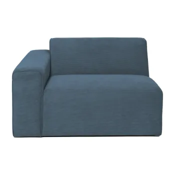 Modul pentru canapea albastru cu tapiterie din catifea reiata (cu colt pe partea dreapta) Sting - Scandic imagine