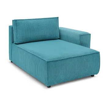 Modul pentru canapea albastru cu tapiterie din catifea reiata (cu colt pe partea stanga ) Nihad modular - Bobochic Paris imagine