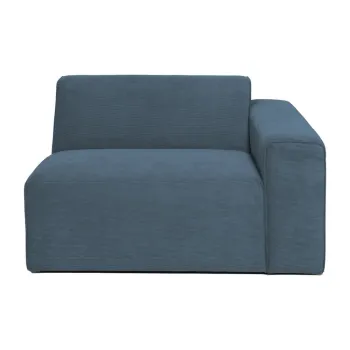 Modul pentru canapea albastru cu tapiterie din catifea reiata (cu colt pe partea stanga ) Sting - Scandic imagine