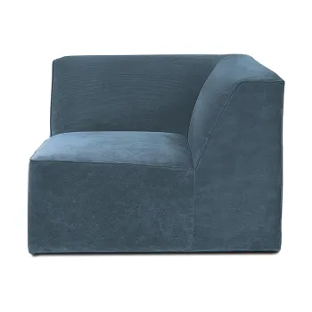 Modul pentru canapea albastru cu tapiterie din catifea reiata (cu colt variabil) Sting - Scandic imagine