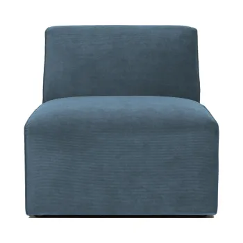Modul pentru canapea albastru cu tapiterie din catifea reiata (de mijloc) Sting - Scandic imagine
