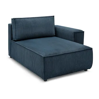 Modul pentru canapea albastru inchis cu tapiterie din catifea reiata (cu colt pe partea stanga ) Nihad modular - Bobochic Paris imagine