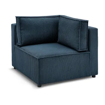 Modul pentru canapea albastru inchis cu tapiterie din catifea reiata (cu colt variabil) Nihad modular - Bobochic Paris imagine