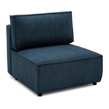 Modul pentru canapea albastru inchis cu tapiterie din catifea reiata (de mijloc) Nihad modular - Bobochic Paris imagine