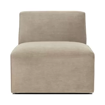 Modul pentru canapea bej din catifea reiata (partea din mijloc) Sting - Scandic imagine