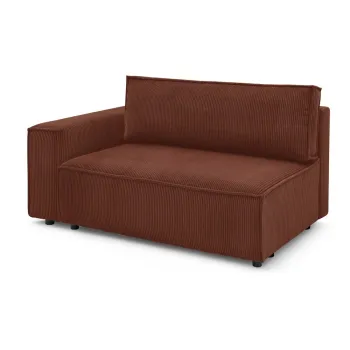 Modul pentru canapea caramiziu cu tapiterie din catifea reiata (cu colt pe partea dreapta) Nihad modular - Bobochic Paris imagine