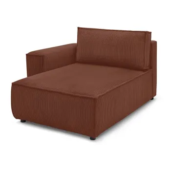 Modul pentru canapea caramiziu cu tapiterie din catifea reiata (cu colt pe partea dreapta) Nihad modular - Bobochic Paris imagine