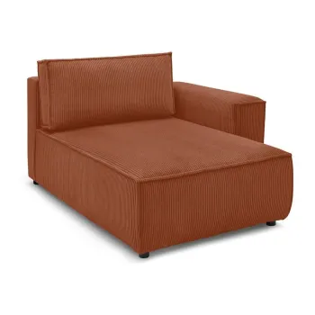 Modul pentru canapea caramiziu cu tapiterie din catifea reiata (cu colt pe partea stanga ) Nihad modular - Bobochic Paris imagine