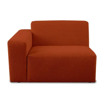 Modul pentru canapea caramiziu cu tapiterie din stofa boucle (cu colt pe partea dreapta) Roxy - Scandic imagine