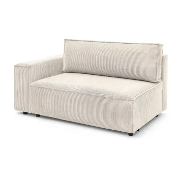 Modul pentru canapea crem cu tapiterie din catifea reiata (cu colt pe partea dreapta) Nihad modular - Bobochic Paris imagine