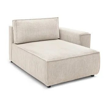 Modul pentru canapea crem cu tapiterie din catifea reiata (cu colt pe partea stanga ) Nihad modular - Bobochic Paris imagine