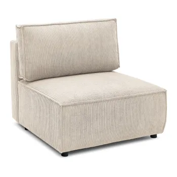 Modul pentru canapea crem cu tapiterie din catifea reiata (de mijloc) Nihad modular - Bobochic Paris imagine