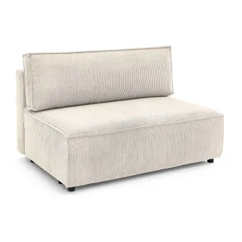 Modul pentru canapea crem cu tapiterie din catifea reiata (de mijloc) Nihad modular - Bobochic Paris imagine