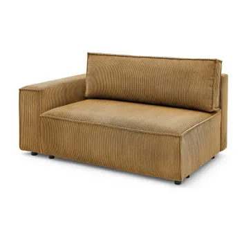 Modul pentru canapea galben mustar cu tapiterie din catifea reiata (cu colt pe partea dreapta) Nihad modular - Bobochic Paris imagine