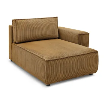 Modul pentru canapea galben mustar cu tapiterie din catifea reiata (cu colt pe partea stanga ) Nihad modular - Bobochic Paris imagine