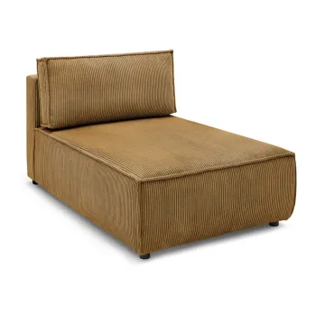 Modul pentru canapea galben mustar cu tapiterie din catifea reiata (cu colt variabil) Nihad modular - Bobochic Paris imagine