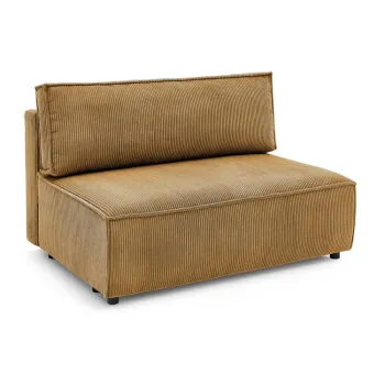 Modul pentru canapea galben mustar cu tapiterie din catifea reiata (de mijloc) Nihad modular - Bobochic Paris imagine