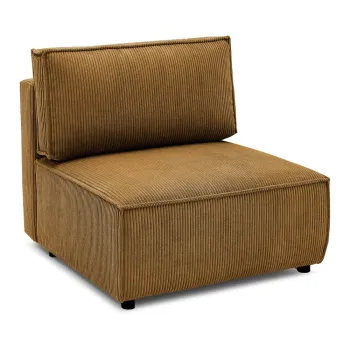 Modul pentru canapea galben mustar cu tapiterie din catifea reiata (de mijloc) Nihad modular - Bobochic Paris imagine