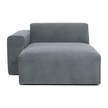 Modul pentru canapea gri cu tapiterie din catifea reiata (cu colt pe partea dreapta) Sting - Scandic imagine