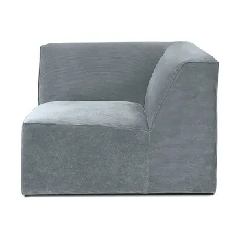 Modul pentru canapea gri cu tapiterie din catifea reiata (cu colt variabil) Sting - Scandic imagine