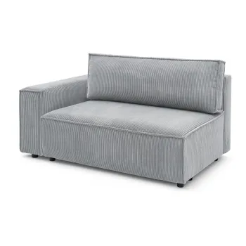 Modul pentru canapea gri deschis cu tapiterie din catifea reiata (cu colt pe partea dreapta) Nihad modular - Bobochic Paris imagine