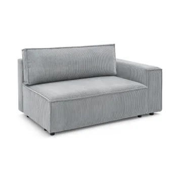Modul pentru canapea gri deschis cu tapiterie din catifea reiata (cu colt pe partea stanga ) Nihad modular - Bobochic Paris imagine
