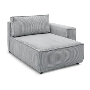 Modul pentru canapea gri deschis cu tapiterie din catifea reiata (cu colt pe partea stanga ) Nihad modular - Bobochic Paris imagine