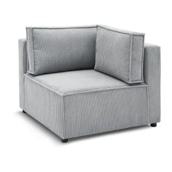 Modul pentru canapea gri deschis cu tapiterie din catifea reiata (cu colt variabil) Nihad modular - Bobochic Paris imagine