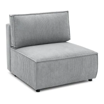Modul pentru canapea gri deschis cu tapiterie din catifea reiata (de mijloc) Nihad modular - Bobochic Paris imagine
