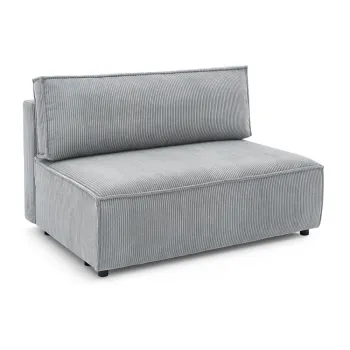 Modul pentru canapea gri deschis cu tapiterie din catifea reiata (de mijloc) Nihad modular - Bobochic Paris imagine