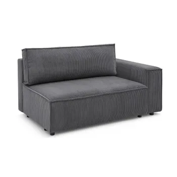 Modul pentru canapea gri inchis cu tapiterie din catifea reiata (cu colt pe partea stanga ) Nihad modular - Bobochic Paris imagine