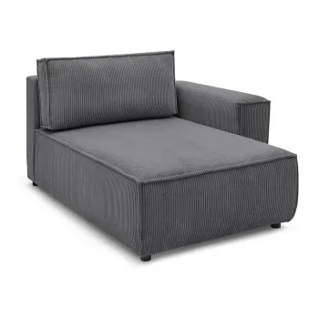 Modul pentru canapea gri inchis cu tapiterie din catifea reiata (cu colt pe partea stanga ) Nihad modular - Bobochic Paris imagine