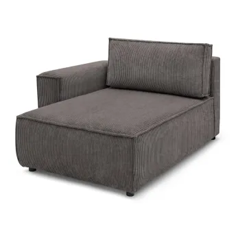 Modul pentru canapea maro deschis cu tapiterie din catifea reiata (cu colt pe partea dreapta) Nihad modular - Bobochic Paris imagine