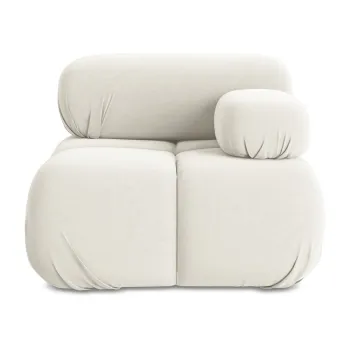 Modul pentru canapea modulara alb cu tapiterie din catifea (cu colt pe partea stanga) Lokua - Makamii imagine