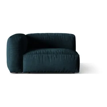 Modul pentru canapea modulara albastru inchis cu tapiterie din tesatura boucle (cu colt pe partea dreapta) Martina - Micadoni Home imagine