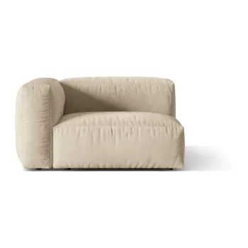 Modul pentru canapea modulara bej/crem cu tapiterie din tesatura boucle (cu colt pe partea dreapta) Martina - Micadoni Home imagine