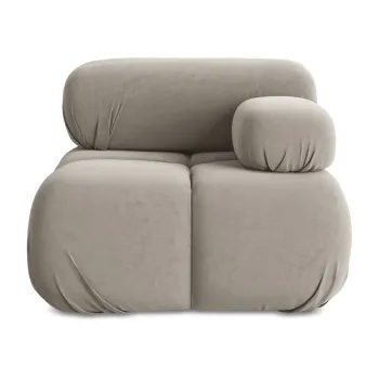 Modul pentru canapea modulara bej cu tapiterie din catifea (cu colt pe partea stanga) Lokua - Makamii imagine