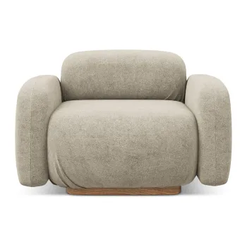 Modul pentru canapea modulara bej cu tapiterie din tesatura boucle Ailani - Makamii imagine