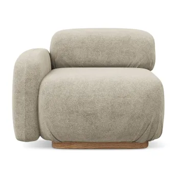 Modul pentru canapea modulara bej cu tapiterie din tesatura boucle (cu colt pe partea dreapta) Ailani - Makamii imagine